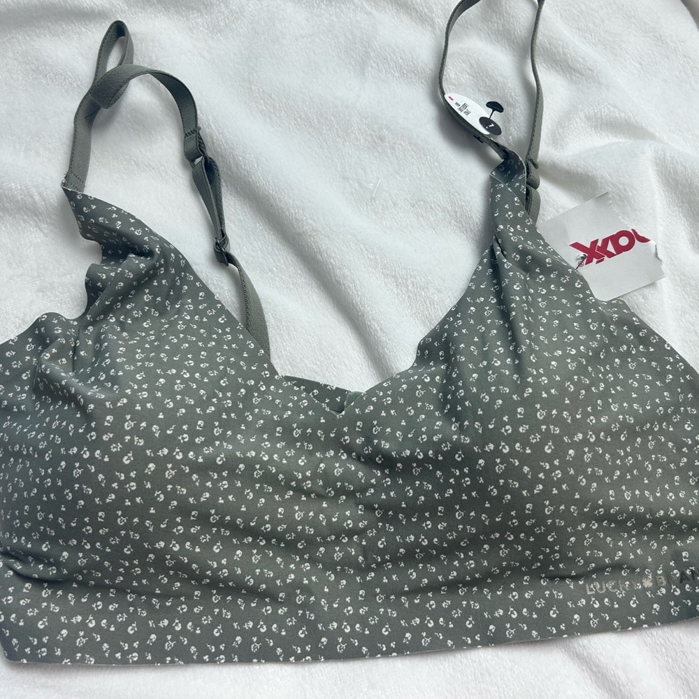 Lucky Brand Olive Green Floral Bralette Size L NWT - Picture 5 of 6